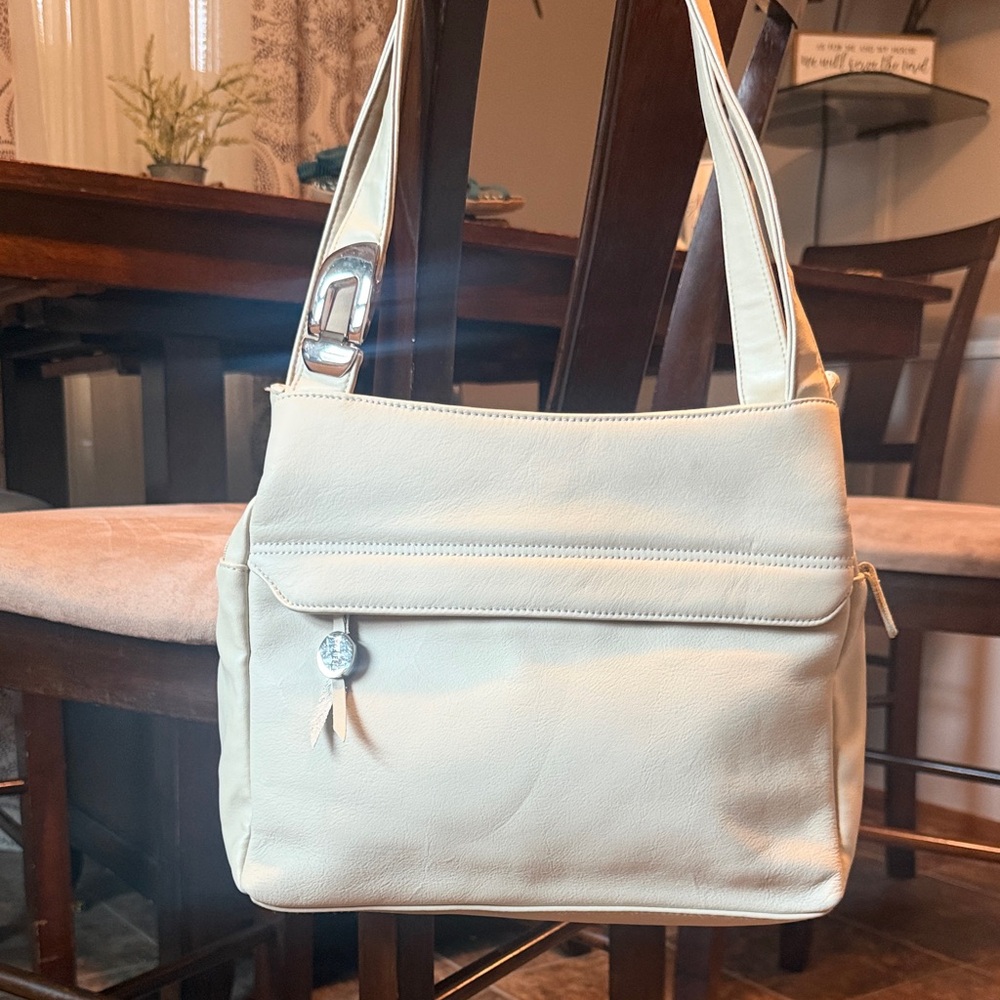 AURIELLE Cream color Shoulder Bag with Front Pocket